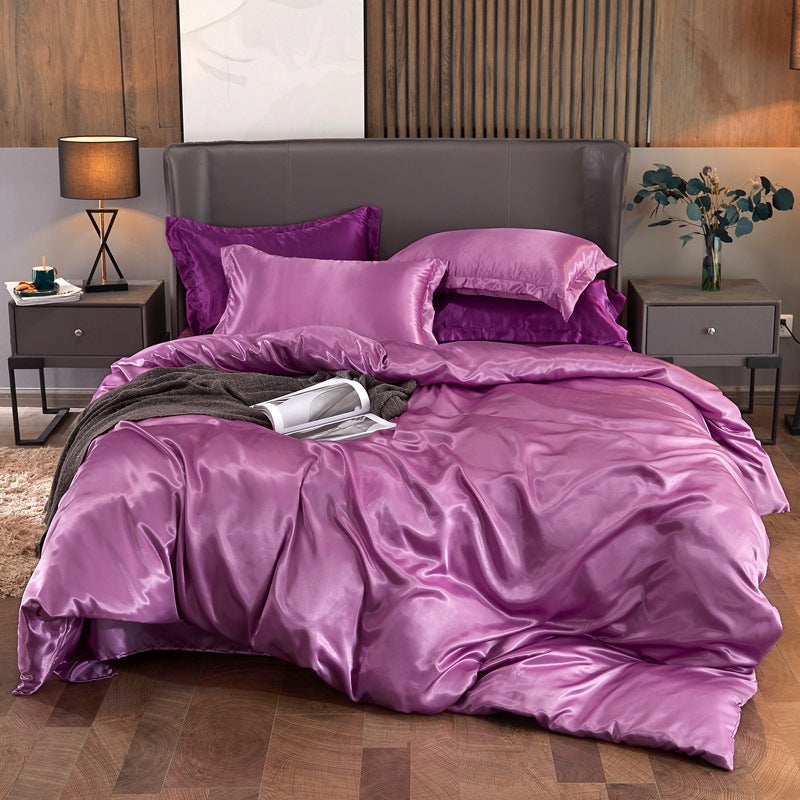 Ice Four-piece Set Cool Bare Sleeping Real Silk Quilt Cover Sheets