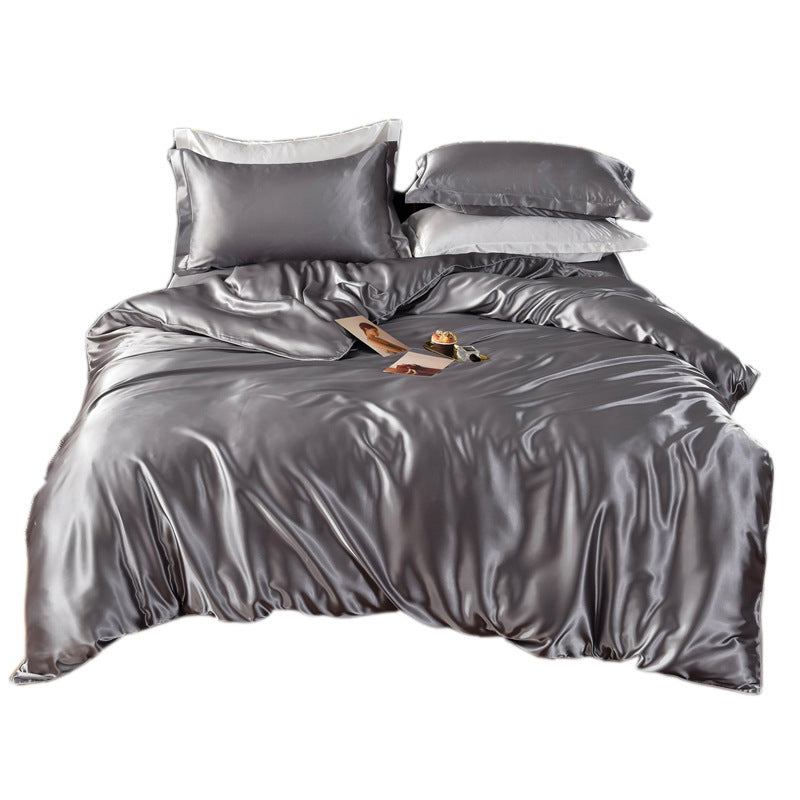 Ice Four-piece Set Cool Bare Sleeping Real Silk Quilt Cover Sheets